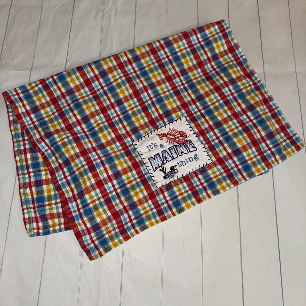 Kay Dee It's A Maine Thing Kitchen Tea Towel State Fun Decor Red Colorful Plaid
